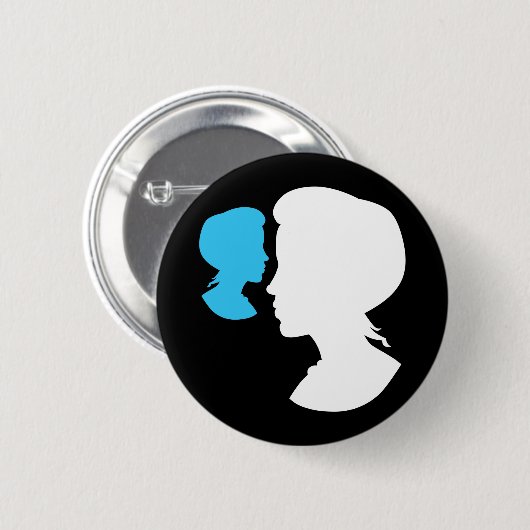 Viktorianisch Girl Silhouette Cameo Button (Vorne & Hinten)