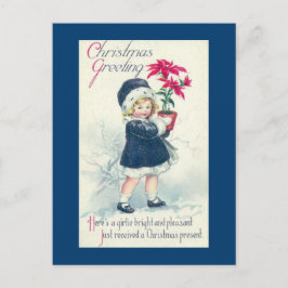 Viktorianisch Girl Vintage Weihnachten Postkarte