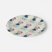 Viktorianisch Girl Vintage Weihnachtszeitung Telle Pappteller (Schrägansicht)