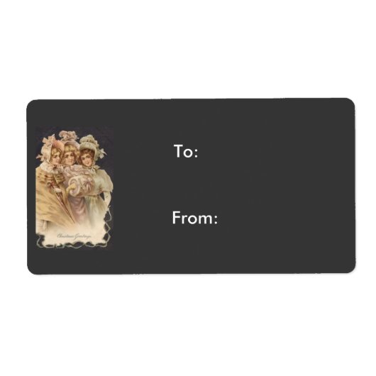 Viktorianisch Girls Black Vintage Weihnachtsgesche (Vorne)