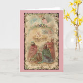 Viktorianisch Gloria in Excelsis Deo Christmas Car Karte (Gelbe Blume)