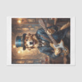 Viktorianisch Golden Retriever mit E-Gitarre !! Seidenpapier (Vorderseite)