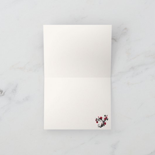 Viktorianisch Goth Crimson Rose Sconce Dankeskarte (Innenseite)