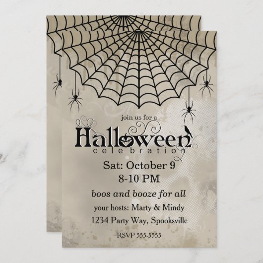 Viktorianisch Goth Spiderweb Einladung (Vorne/Hinten)