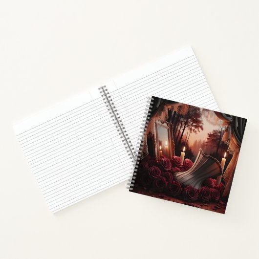 Viktorianisch Gothic Boudoir Corset Mirror Rote Ro Notizblock (Innenseite)