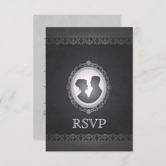 Viktorianisch Gothic Cameo Wedding RSVP (Vorne/Hinten)