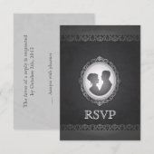 Viktorianisch Gothic Cameo Wedding RSVP Karte (Vorne/Hinten)