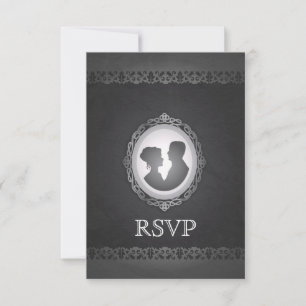 Viktorianisch Gothic Cameo Wedding RSVP Karte