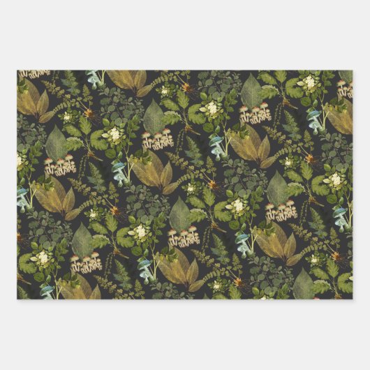 Viktorianisch Gothic Dark Botanicals Forest Glam Geschenkpapier Set (Vorderseite 3)