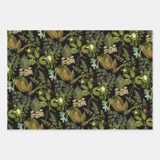 Viktorianisch Gothic Dark Botanicals Forest Glam Geschenkpapier Set (Vorderseite 2)