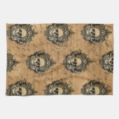 Viktorianisch Gothic Glam Skull Geschirrtuch (Horizontal)