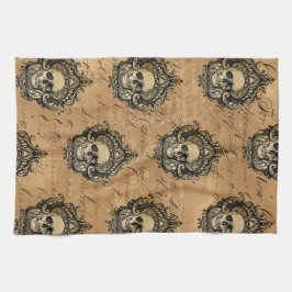 Viktorianisch Gothic Glam Skull Geschirrtuch