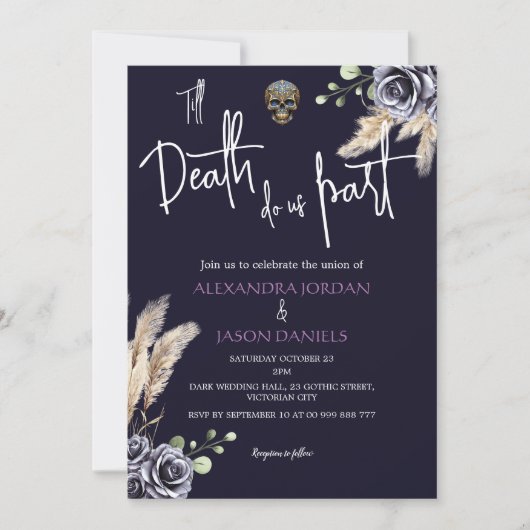 Viktorianisch Gothic-Hochzeit Einladung (Vorderseite)