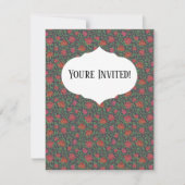 Viktorianisch Gothic Perfect Red & Fuchsia Rose Karte (Vorderseite)