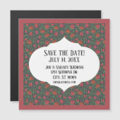 Viktorianisch Gothic Perfect Red & Fuchsia Rose Magnetkarte (Vorne/Hinten)