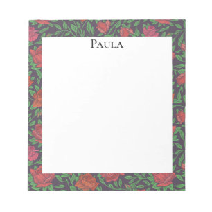 Viktorianisch Gothic Perfect Red & Fuchsia Rose Notizblock