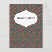 Viktorianisch Gothic Perfect Red & Fuchsia Rose Postkarte (Vorderseite)