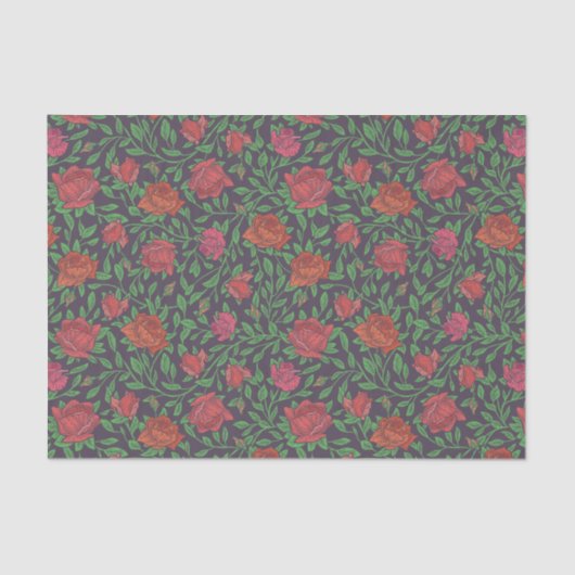 Viktorianisch Gothic Perfect Red & Fuchsia Rose Seidenpapier (Vorderseite)