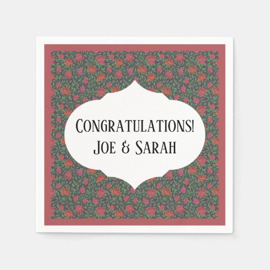 Viktorianisch Gothic Perfect Red & Fuchsia Rose Serviette (Vorderseite)