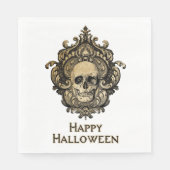 Viktorianisch Gothic Skull Halloween Napkins Serviette (Vorderseite)