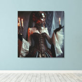 Viktorianisch Gothic Steampunk Elegant Lady Leinwanddruck (Insitu (Holzboden))