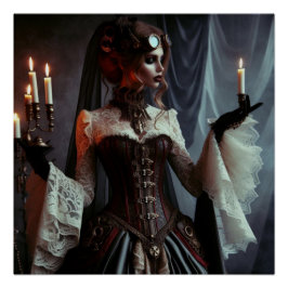 Viktorianisch Gothic Steampunk Elegant Lady Poster