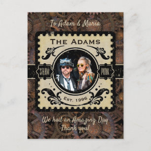Viktorianisch Gothic Steampunk Wedding Danke Postkarte
