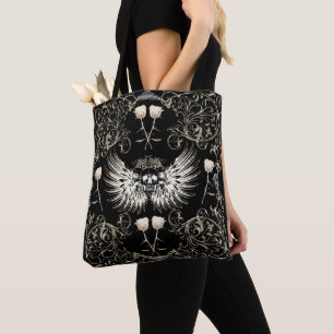 Viktorianisch gothische Romantik-Totenkopf-Flügel  Tasche