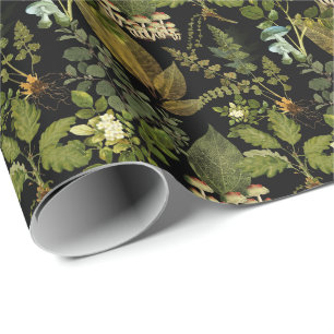 Viktorianisch-gotische dunkle Botanicals Wald Glam Geschenkpapier