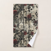 Viktorianisch Gotische Gartenmuster Rose Muster Badhandtuch Set (Handtuch)