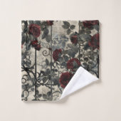 Viktorianisch Gotische Gartenmuster Rose Muster Badhandtuch Set (Waschlappen)
