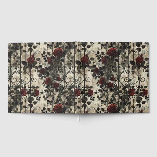 Viktorianisch Gotische Gartenmuster Rose Muster Gästebuch (Voll)