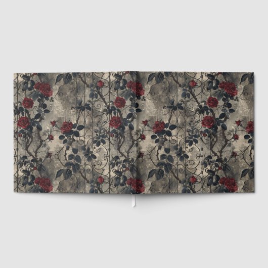 Viktorianisch Gotische Gartenmuster Rose Muster Gästebuch (Voll)