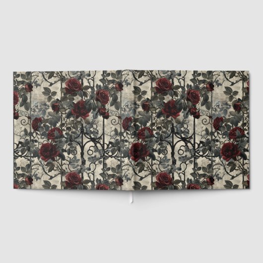 Viktorianisch Gotische Gartenmuster Rose Muster Gästebuch (Voll)