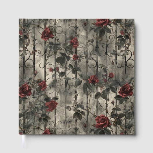 Viktorianisch Gotische Gartenmuster Rose Muster Gästebuch (Vorderseite)