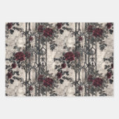 Viktorianisch Gotische Gartenmuster Rose Muster Geschenkpapier Set (Vorderseite 3)