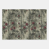 Viktorianisch Gotische Gartenmuster Rose Muster Geschenkpapier Set (Vorderseite)