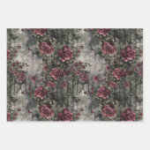 Viktorianisch Gotische Gartenmuster Rose Muster Geschenkpapier Set (Vorderseite 3)