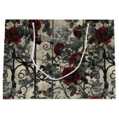 Viktorianisch Gotische Gartenmuster Rose Muster Große Geschenktüte (Vorderseite)