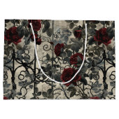 Viktorianisch Gotische Gartenmuster Rose Muster Große Geschenktüte (Rückseite)