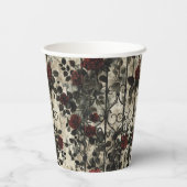 Viktorianisch Gotische Gartenmuster Rose Muster Pappbecher (Rückseite)