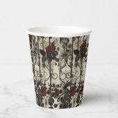 Viktorianisch Gotische Gartenmuster Rose Muster Pappbecher (Rechts)