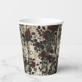 Viktorianisch Gotische Gartenmuster Rose Muster Pappbecher (Vorderseite)