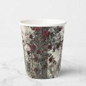 Viktorianisch Gotische Gartenmuster Rose Muster Pappbecher (Links)