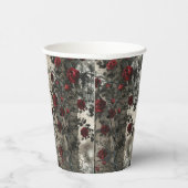 Viktorianisch Gotische Gartenmuster Rose Muster Pappbecher (Rechts)