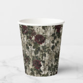 Viktorianisch Gotische Gartenmuster Rose Muster Pappbecher (Vorderseite)