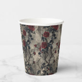 Viktorianisch Gotische Gartenmuster Rose Muster Pappbecher (Rechts)