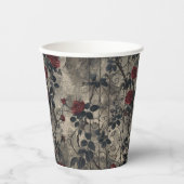 Viktorianisch Gotische Gartenmuster Rose Muster Pappbecher (Vorderseite)