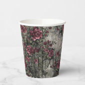 Viktorianisch Gotische Gartenmuster Rose Muster Pappbecher (Links)