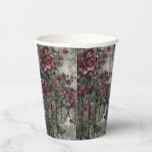 Viktorianisch Gotische Gartenmuster Rose Muster Pappbecher (Rechts)